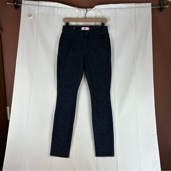 CABI Women’s Size 4 Denim Jeans Curvy Skinny Style Patterned Floral Lace Stretch - Picture 2 of 14
